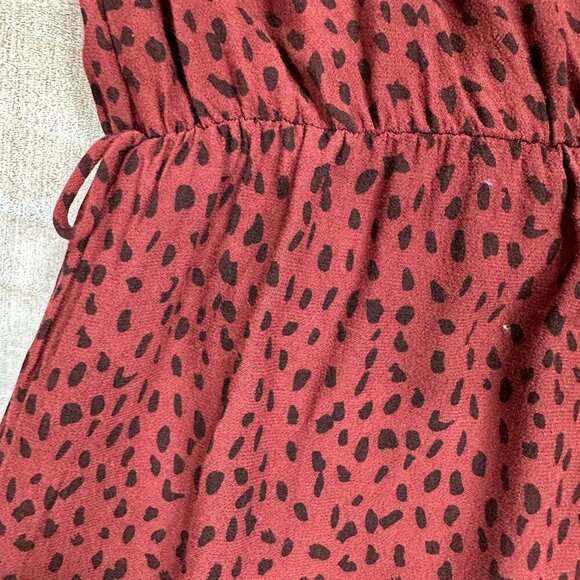 Rails Size XS V-Neck Cropped Jumpsuit Maroon & Black Wide Leg - Picture 13 of 16